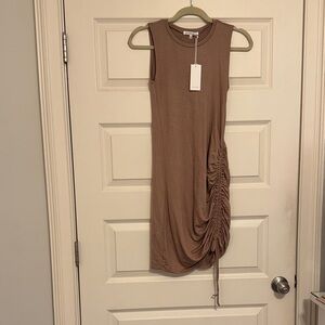 Brand New Never Worn Antistar Chic Asymmetrical Tan Dress